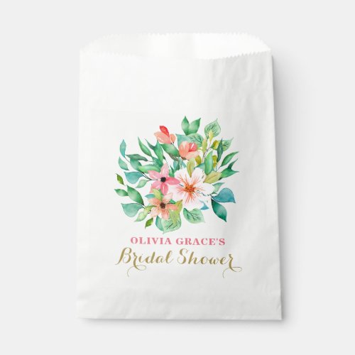 Tropical floral beach bridal shower favor bag