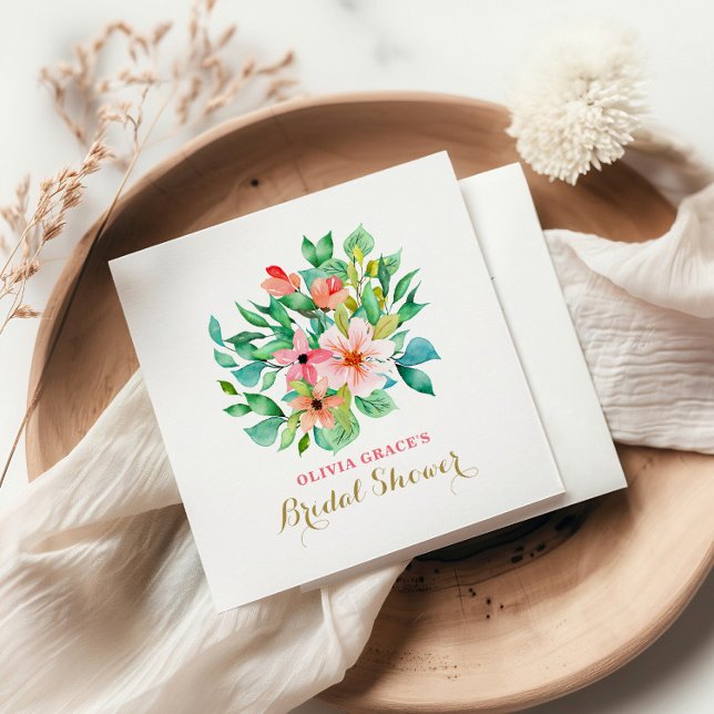 Tropical floral beach bridal shower napkins (Creator Uploaded)
