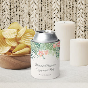 Tropical Floral Beach Can Cooler