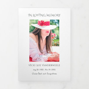 Tropical Floral Beach Celebration of Life Tri-Fold Invitation