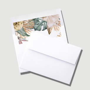Tropical Floral Beach Destination Wedding Envelope Liner