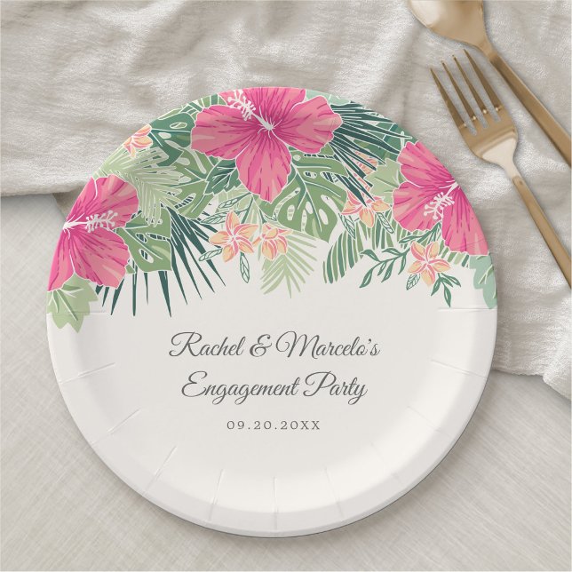 Tropical Floral Beach Paper Plates (Creator Uploaded)