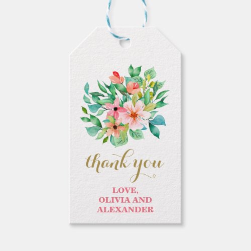 Tropical floral beach wedding favor gift tags