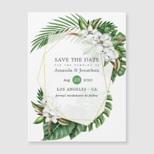 Tropical Floral Beach Wedding Save the Date