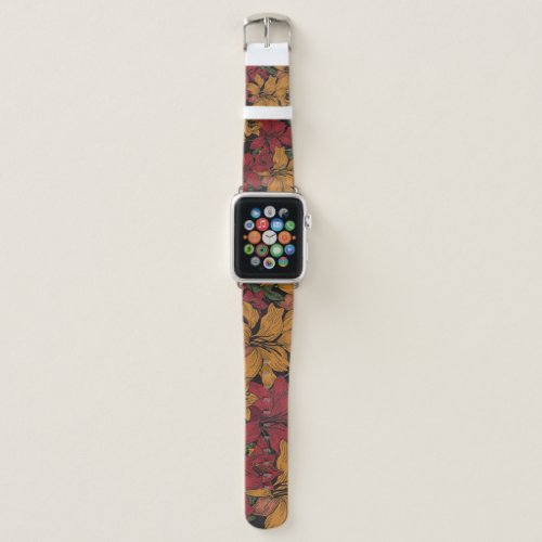 Tropical Floral Beautiful Seamless Pattern Apple Watch Band