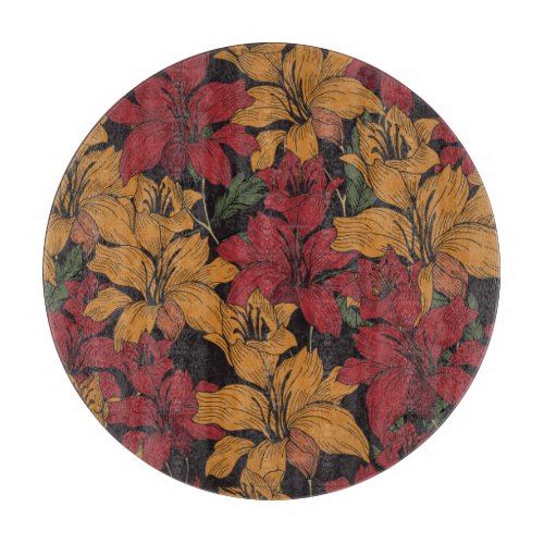 Tropical Floral Beautiful Seamless Pattern Cutting Board