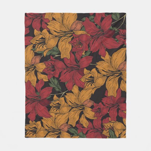 Tropical Floral Beautiful Seamless Pattern Fleece Blanket