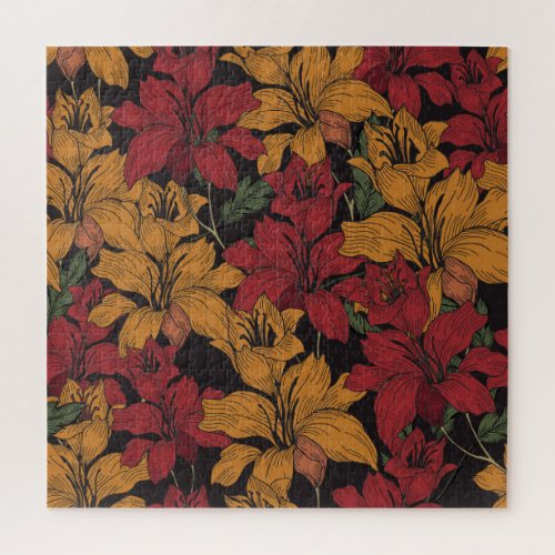 Tropical Floral Beautiful Seamless Pattern Jigsaw Puzzle
