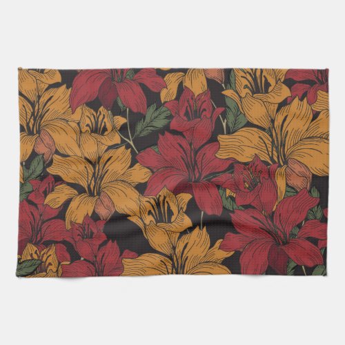 Tropical Floral Beautiful Seamless Pattern Kitchen Towel