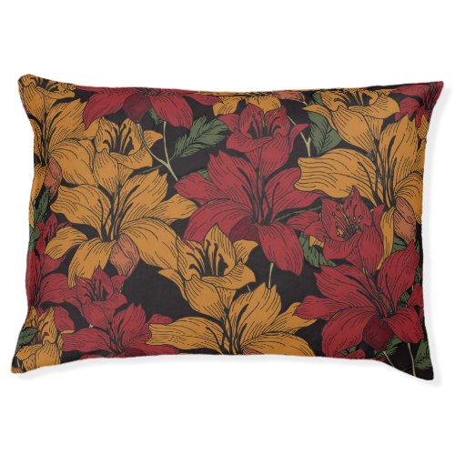 Tropical Floral Beautiful Seamless Pattern Pet Bed