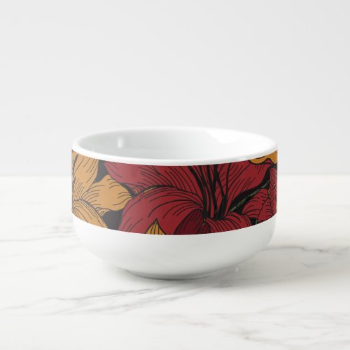 Tropical Floral Beautiful Seamless Pattern Soup Mug