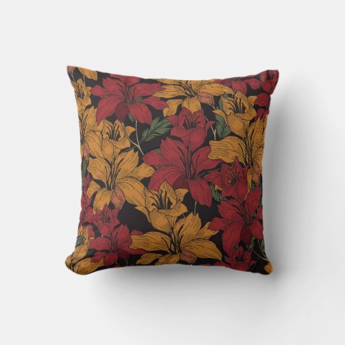 Tropical Floral Beautiful Seamless Pattern Throw Pillow