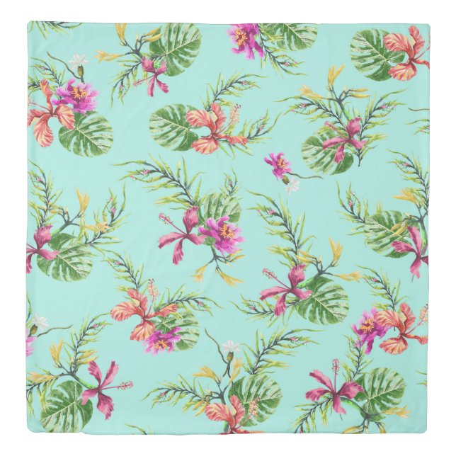 Tropical Floral Bedding Duvet Cover (Front)