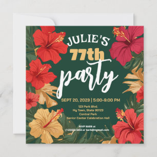 Tropical Floral Birthday Invite Customizable