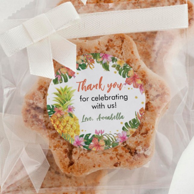 Tropical Floral Birthday Sticker Labels (Creator Uploaded)