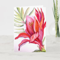 Tropical floral - Blank inside greeting card
