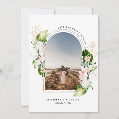 Tropical Floral  Boho Save the Date