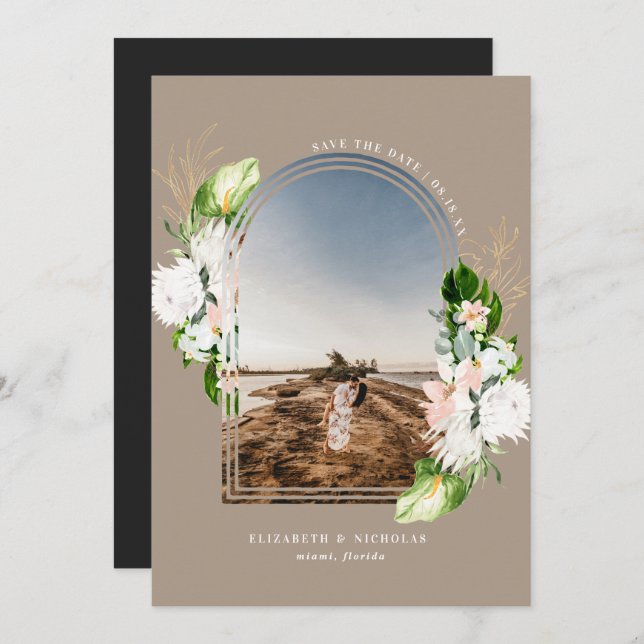Tropical Floral | Boho Save the Date (Front/Back)