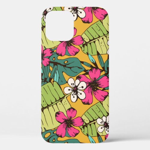 Tropical Floral Botanical Summer Wallpaper iPhone 12 Case