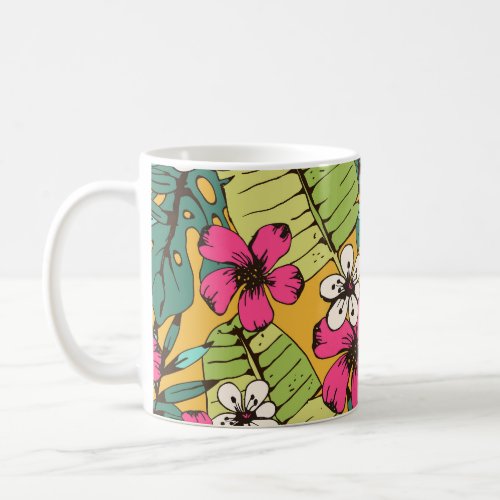 Tropical Floral Botanical Summer Wallpaper Coffee Mug