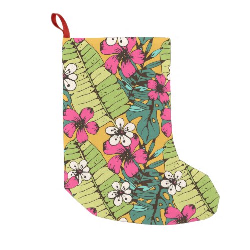 Tropical Floral Botanical Summer Wallpaper Small Christmas Stocking