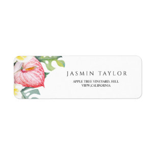 Tropical Floral Botanical Summer Wedding  Label