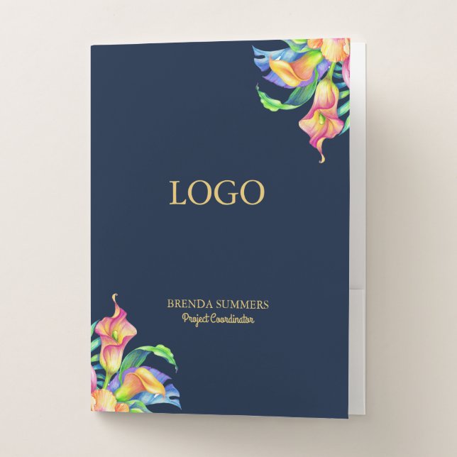 Tropical Floral Bouquet Pocket Folder (Front)