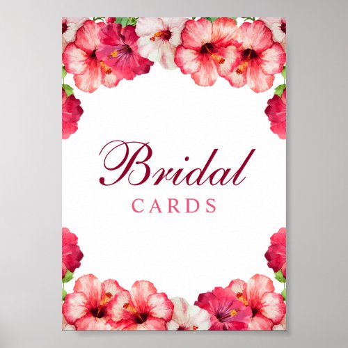 Tropical Floral Bridal Card Sign