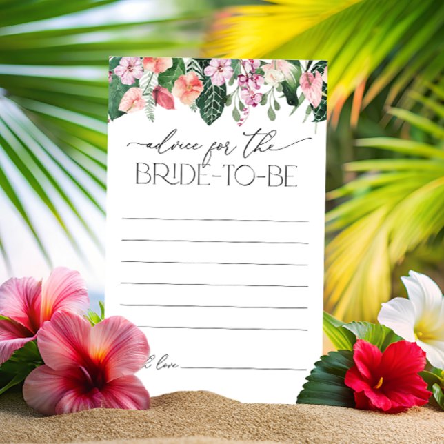 Tropical Floral Bridal Shower Advice For the Bride (Creator Uploaded)