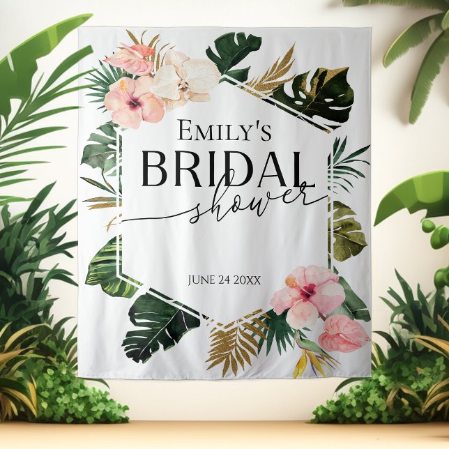 Tropical Floral Bridal Shower Backdrop Photo Prop (Creator Uploaded)
