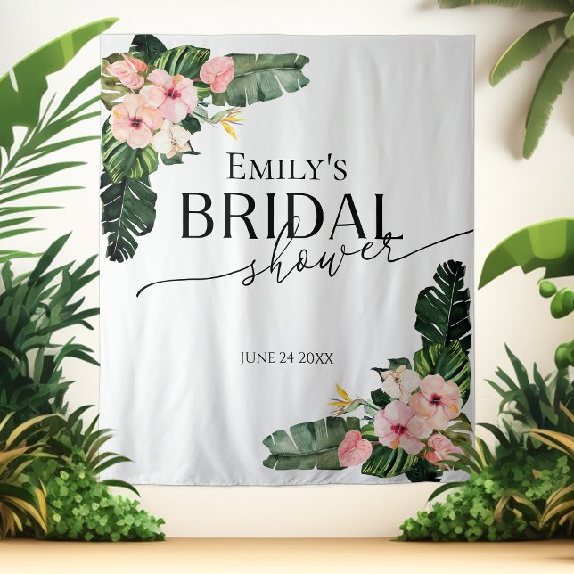 Tropical Floral Bridal Shower Backdrop Photo Prop (Creator Uploaded)