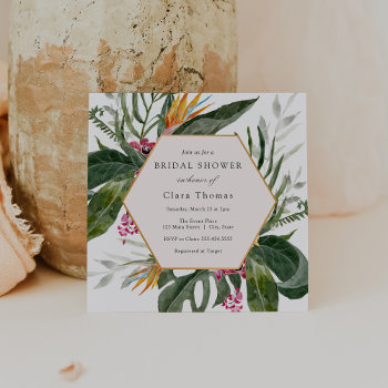 Tropical Floral Bridal Shower Invitation by AdorePaperCo at Zazzle