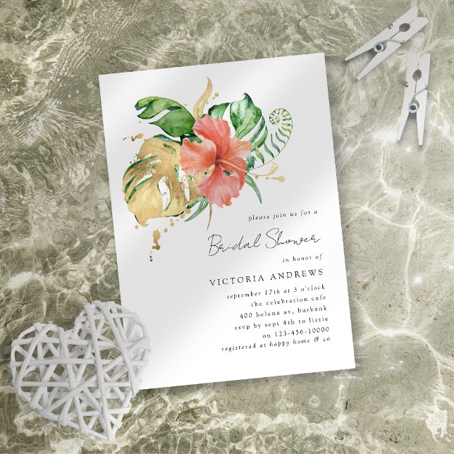 Tropical Floral Bridal Shower Invitation (Creator Uploaded)