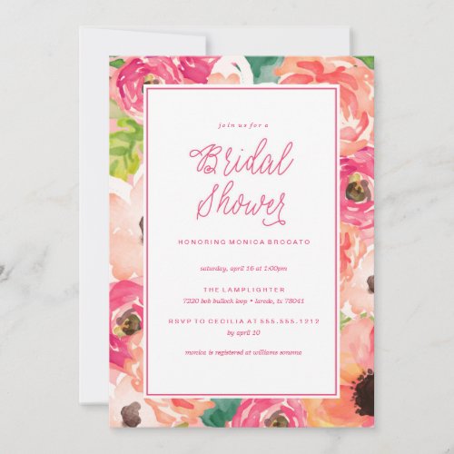 TROPICAL FLORAL bridal shower invitation