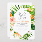 Tropical Floral Bridal Shower Invitation (Front/Back)