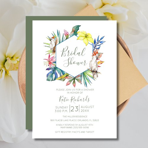 Tropical Floral Bridal Shower Party Invitation