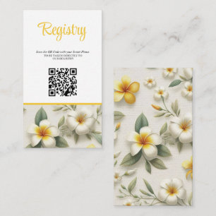 Tropical Floral Bridal Shower Registry QR Enclosure Card
