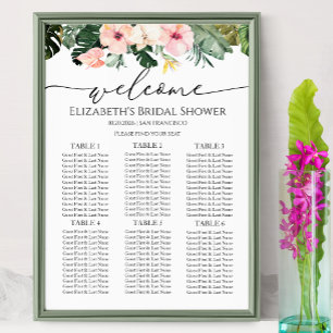 Tropical Floral Bridal Shower Seating Charts