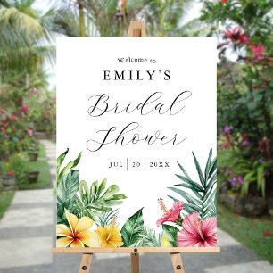Tropical Floral Bridal Shower Welcome Sign
