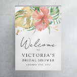 Tropical Floral Bridal Shower Welcome Sign<br><div class="desc">Welcome guests to the bridal shower with this beautiful tropical floral sign that's easy to customize with the bride's name and the date.</div>