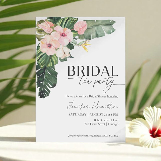  Tropical Floral Bridal tea Party Bridal Shower Invitation (Creator Uploaded)