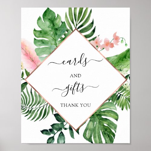 Tropical Floral Cards and Gifts Sign