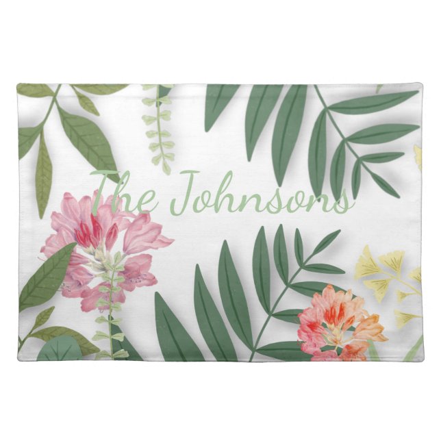 Tropical Floral Cloth Placemat (Front)
