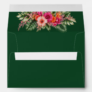 Tropical Floral Colorful Hibiscus & Greener Envelope