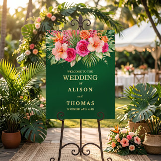 Tropical Floral Colorful | Hibiscus & Greenery Foam Board