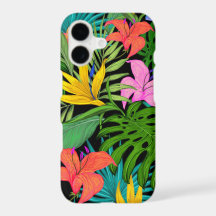 Tropical Floral Colorful Leaves