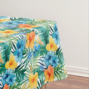 Tropical Floral Cotton  Tablecloth