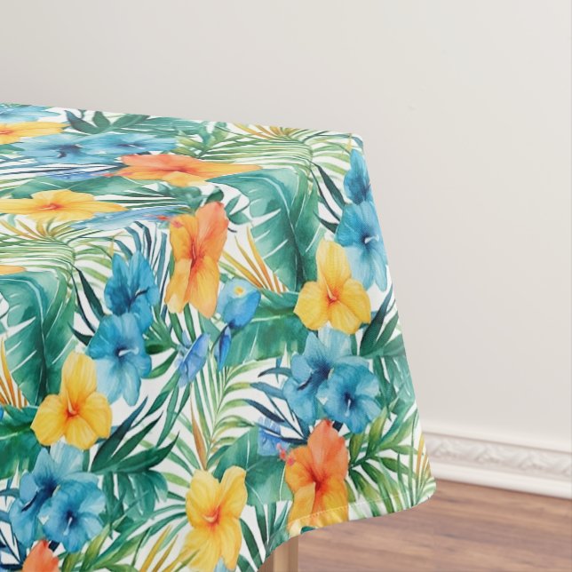 Tropical Floral Cotton  Tablecloth (In Situ)