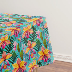 Tropical Floral Cotton  Tablecloth