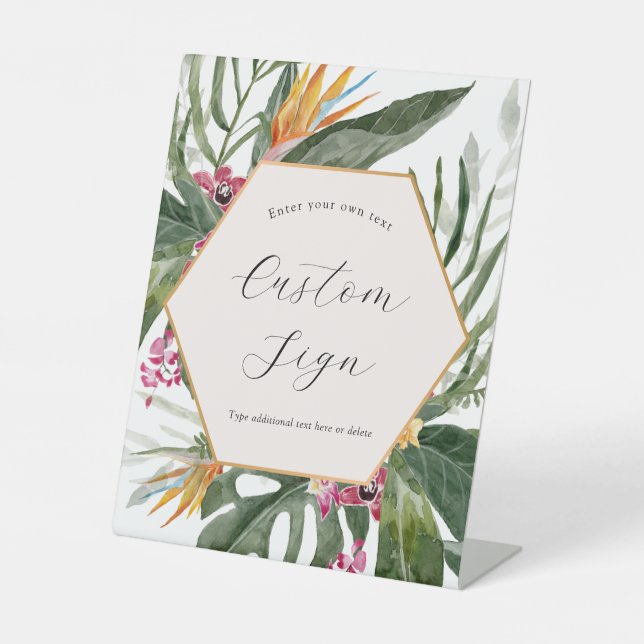 Tropical Floral Custom Text Sign (Front)